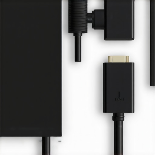 Modern home theater with HDMI cables, surge protectors, and power conditioners