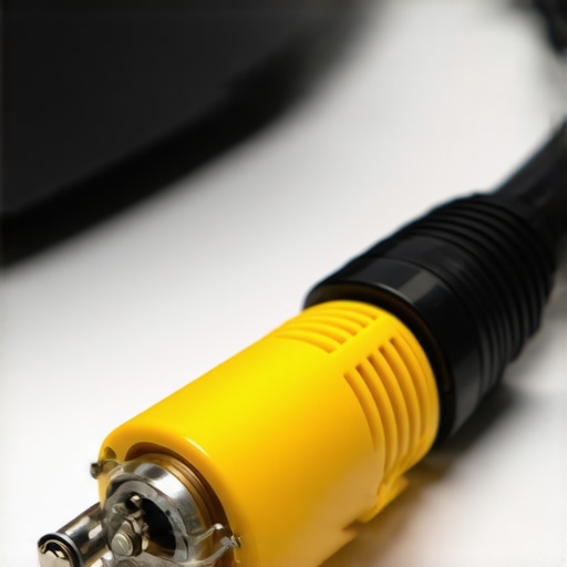 Close-up of speaker wires with banana plugs connected to an audio system