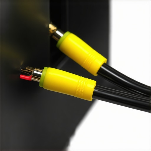 Person connecting banana plugs to speaker wire in a modern home theater