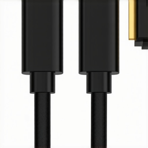 HDMI 2.1 Cable Connectors Detailed image showing the shielding and connectors of a premium HDMI 2.1 cable