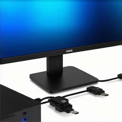 HDMI cable testing setup with power conditioner and monitor for flickering troubleshooting