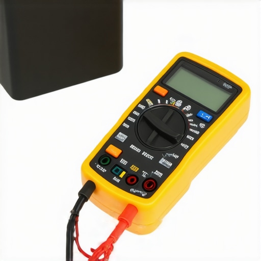 Precision Testing Equipment for AV Systems Person using digital multimeter to test AV cables and surge protectors